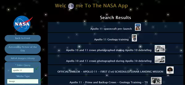 NASA Landing Page